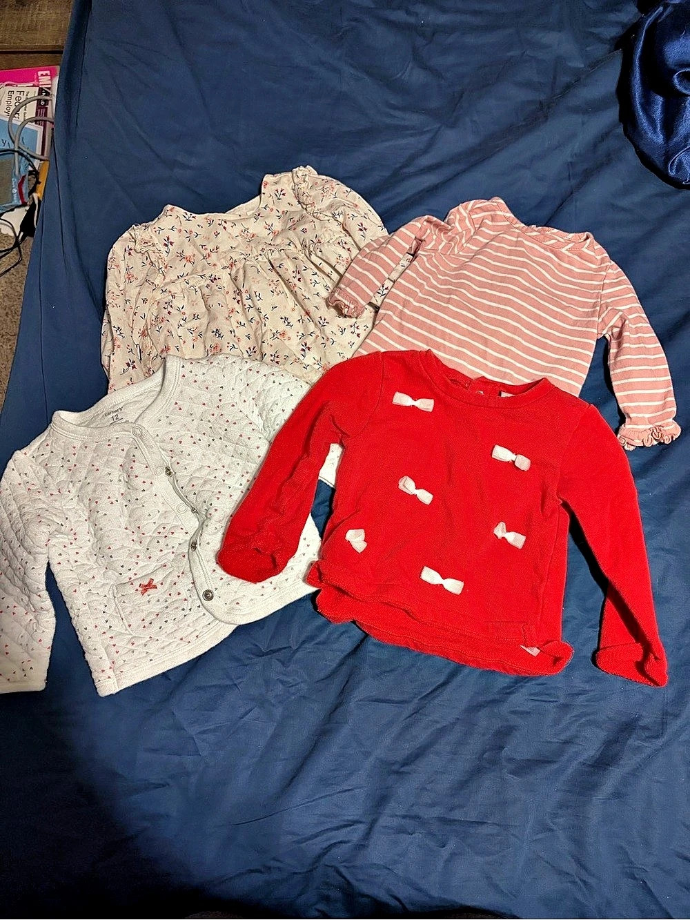 Carter's Baby Sweater Lot Red & Pink Baby 12M